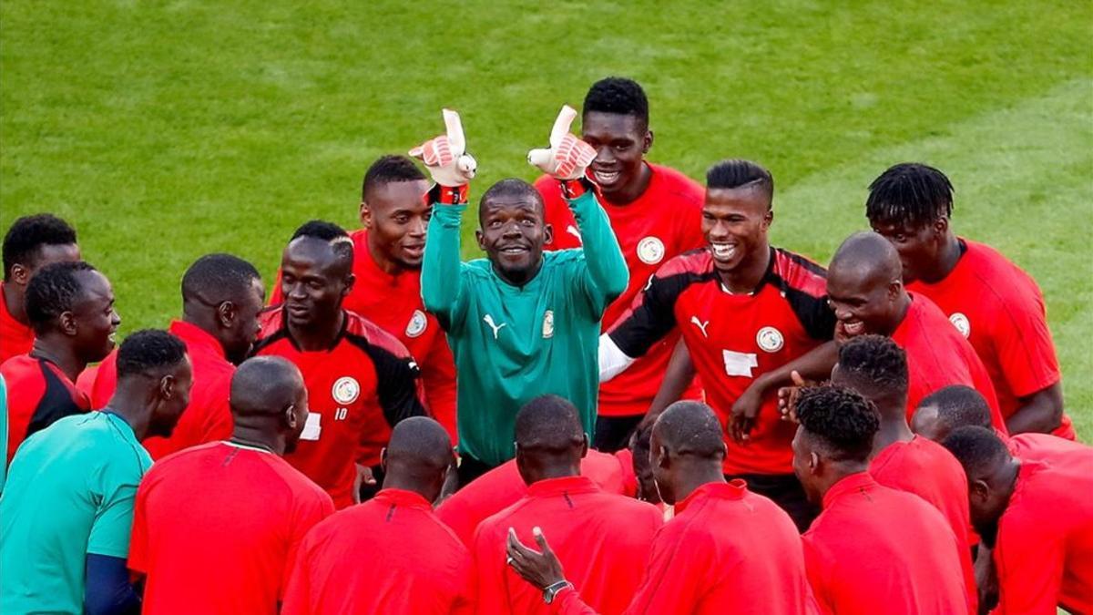 Senegal en el entrenamiento previo al juego