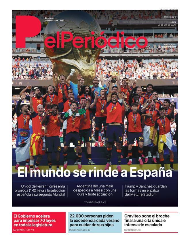 La portada de EL PERIÓDICO del 20 de julio de 2026