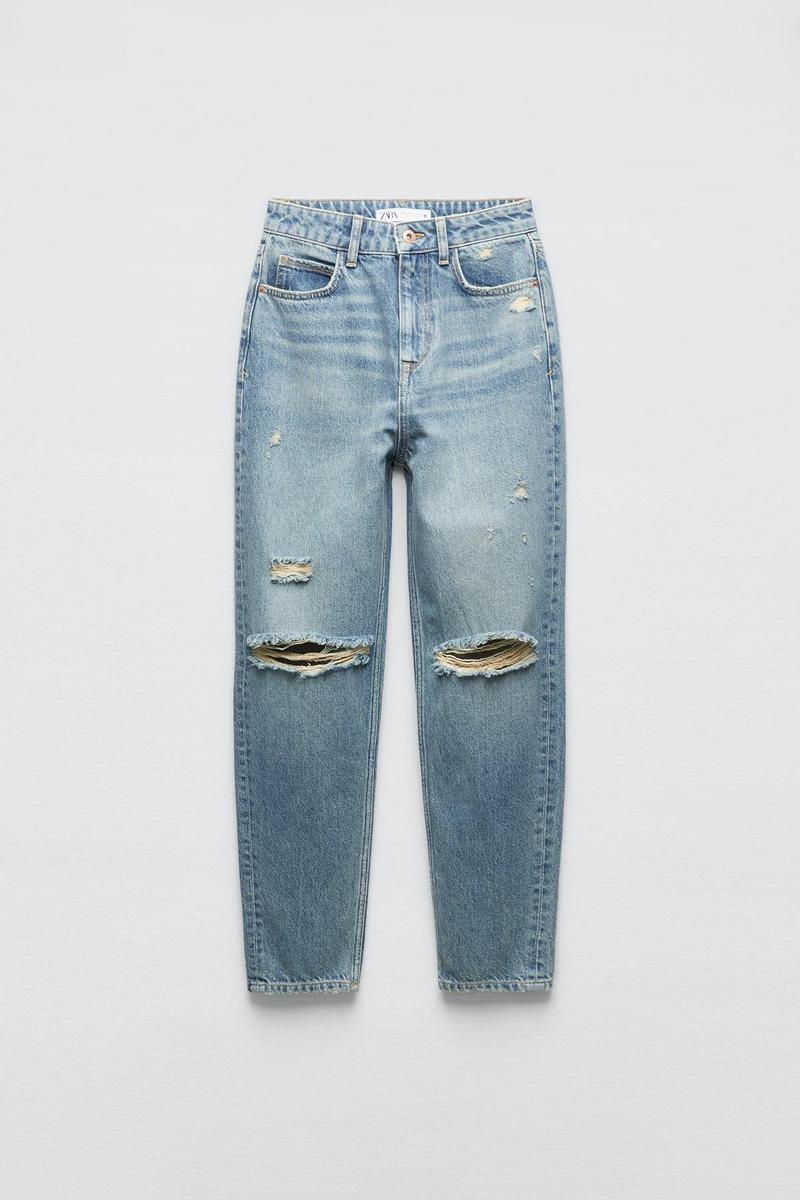 Pantalones vaqueros Z1975 'mom fit' rotos de Zara