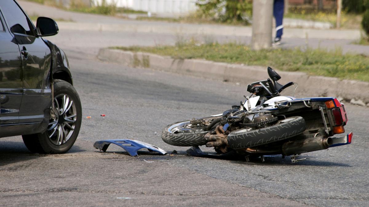 Imagen de un accidente de moto