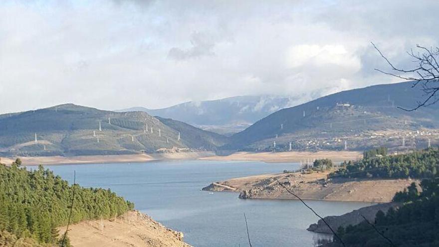 Estado actual del embalse de Bárcena, en el río Sil.