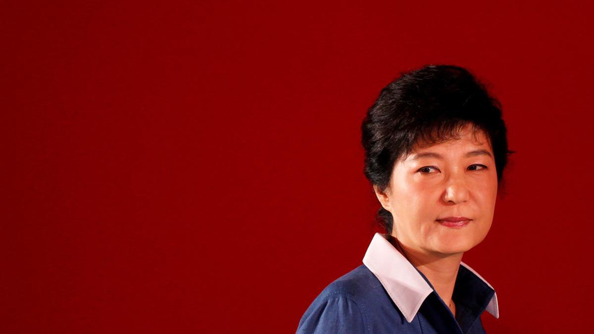 Park Geun-hye, durante un acto de su partido, Saenuri, en Goyang.