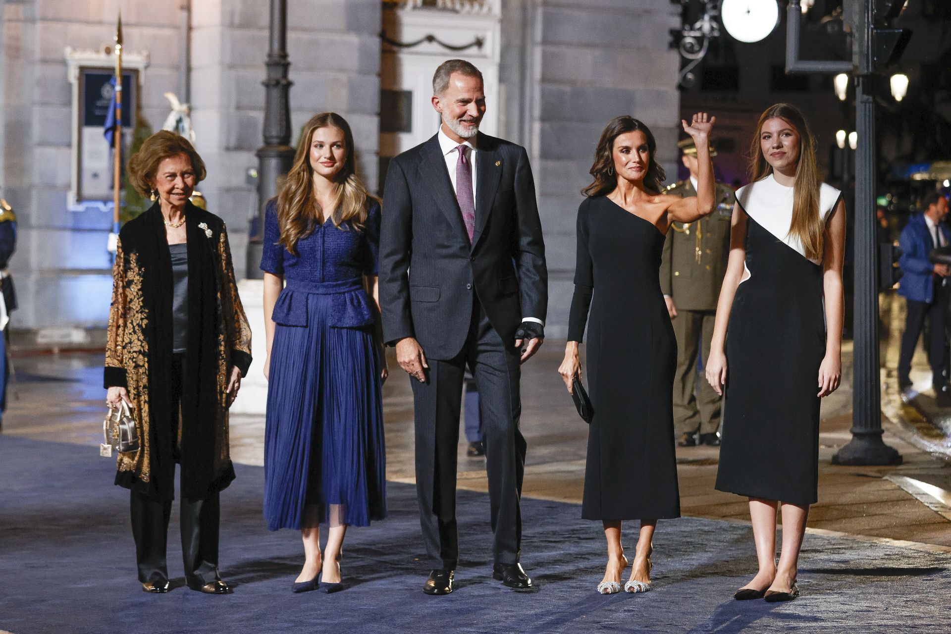 La Familia Real: reina Letizia, rey Felipe, reina Sofía, princesa Leonor e infanta Sofía