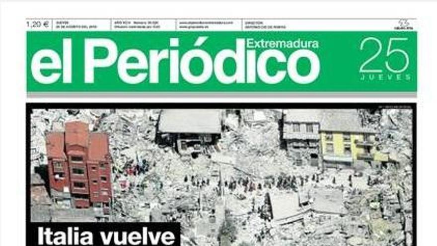 La portada de El Periódico Extremadura