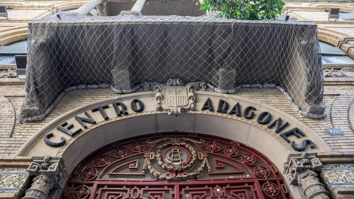 Detalle de la fachada del Centro Aragonés de Barcelona, en una imagen de archivo.