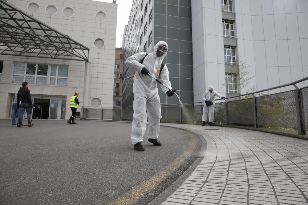 Coronavirus en Asturias: La UME, en Gijón