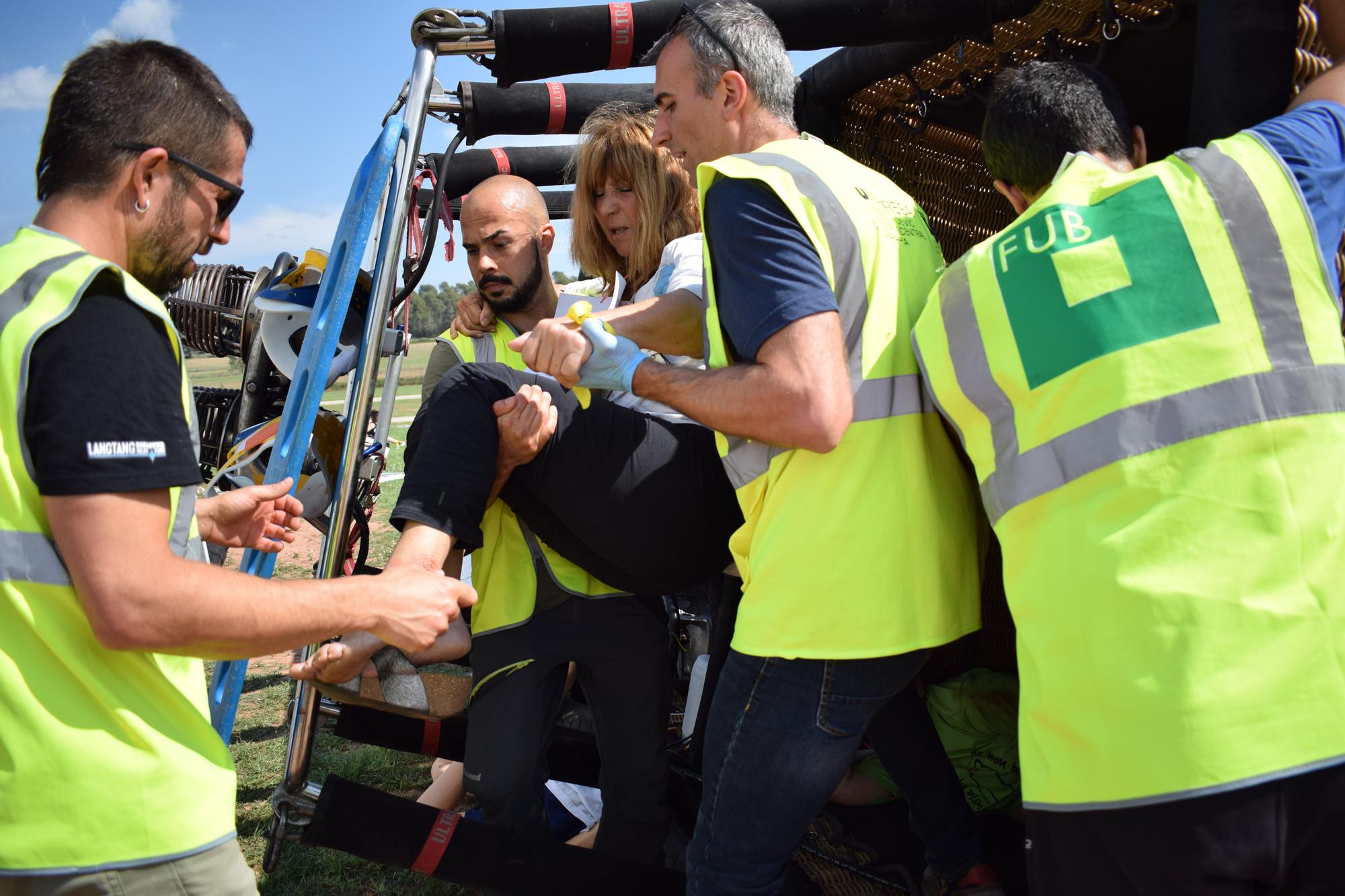 UManresa recrea l’accident d’un globus aerostàtic en un simulacre que mobilitza més de 100 persones