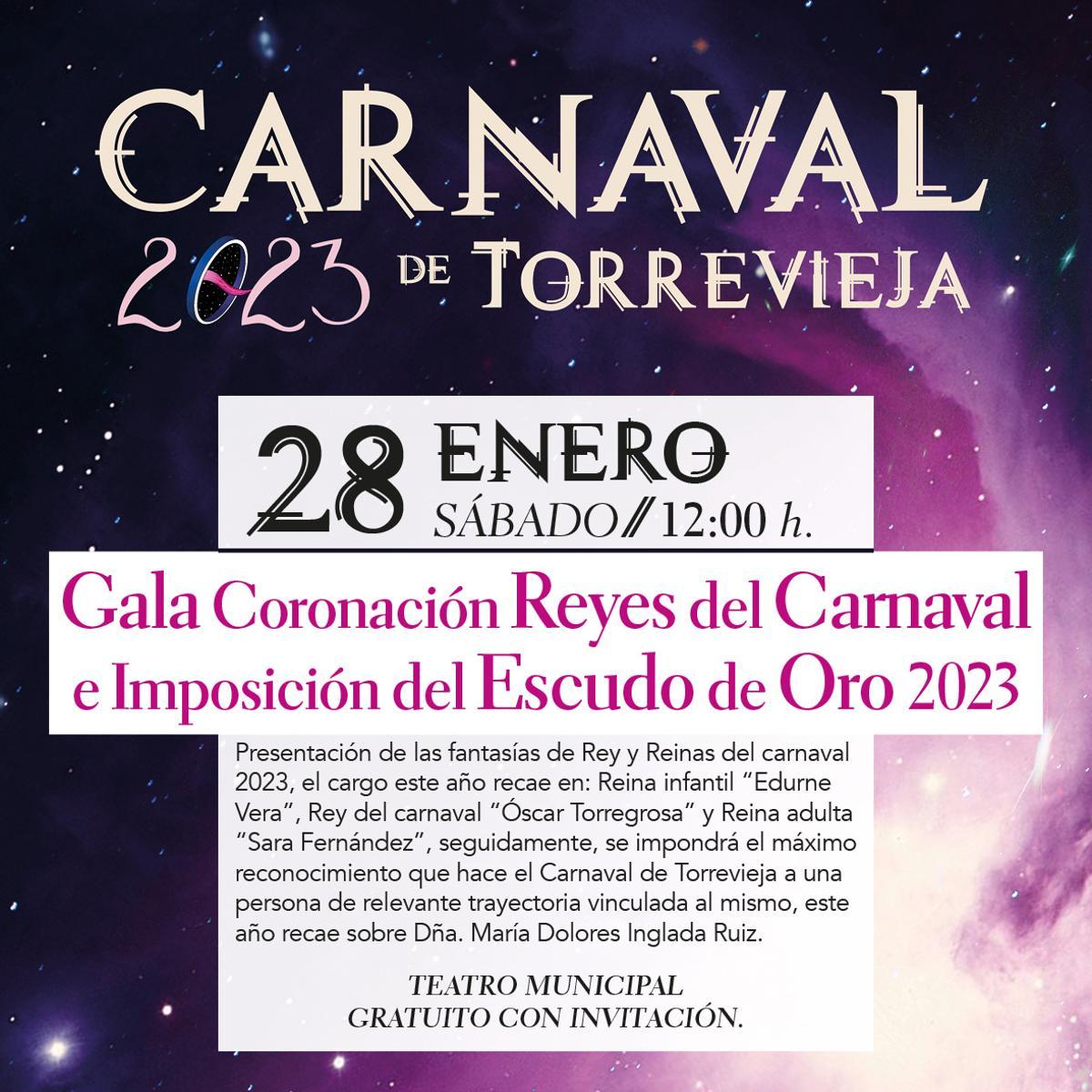 Cartel anunciador de la Gala de Coronación de Rey y Reina del Carnaval