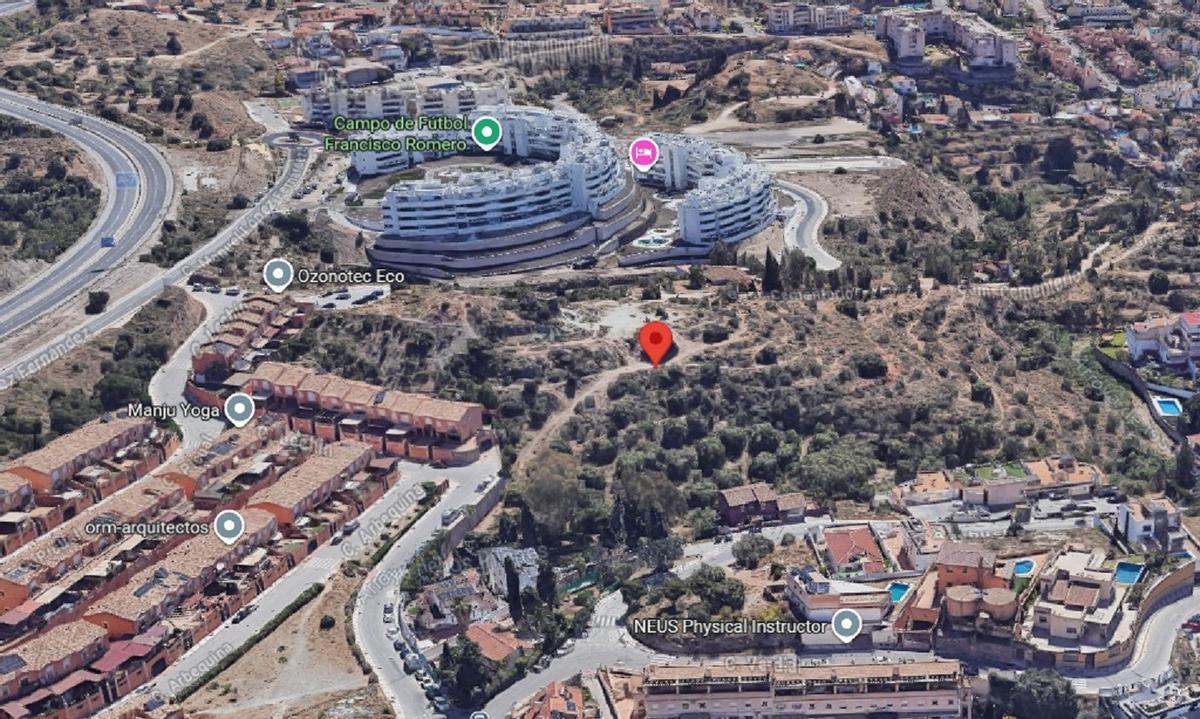 Imagen de la zona donde se sitúa la finca de Rincón de la Victoria, en Málaga, cuyos derechos salen a subasta.