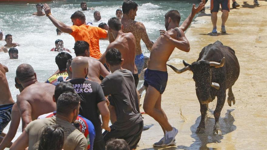 Imagen de los "bous a la mar" de Dénia