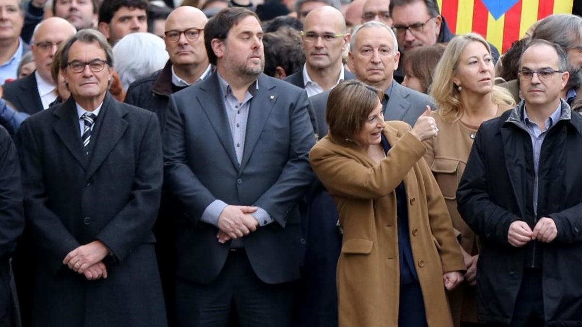 La presidenta del Parlament Carme Forcadell, el pasado 16 de diciembre, llegando al Palacio de Justicia de Barcelona.