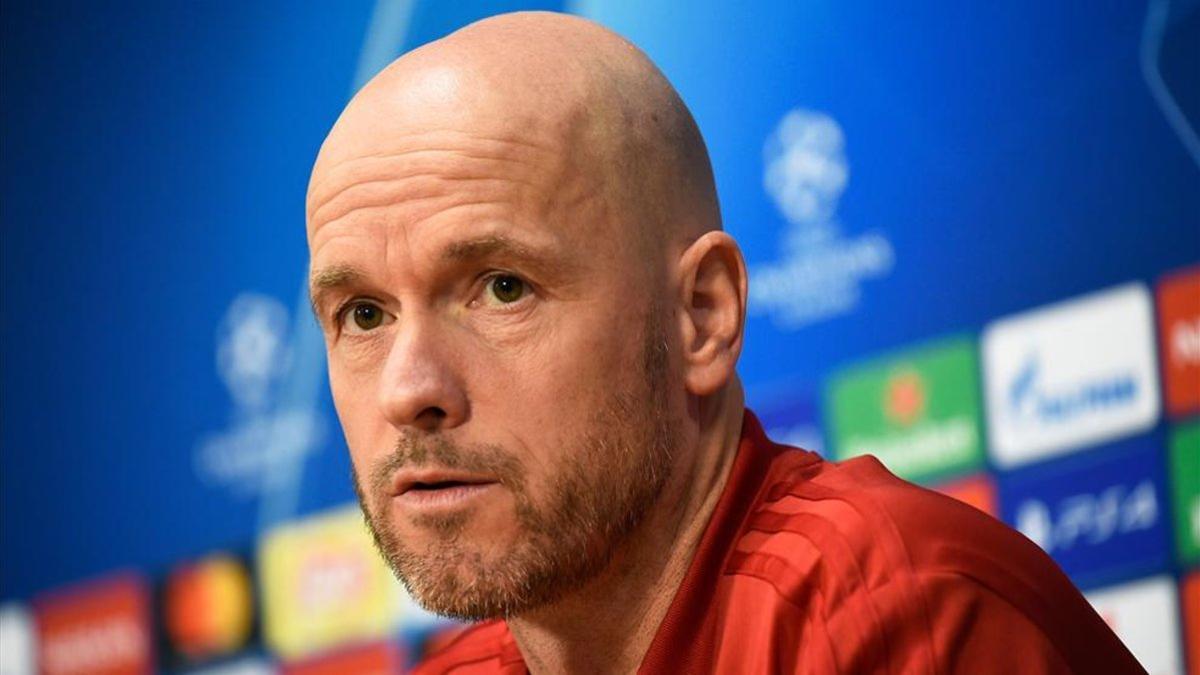 Ten Hag, durante la rueda de prensa