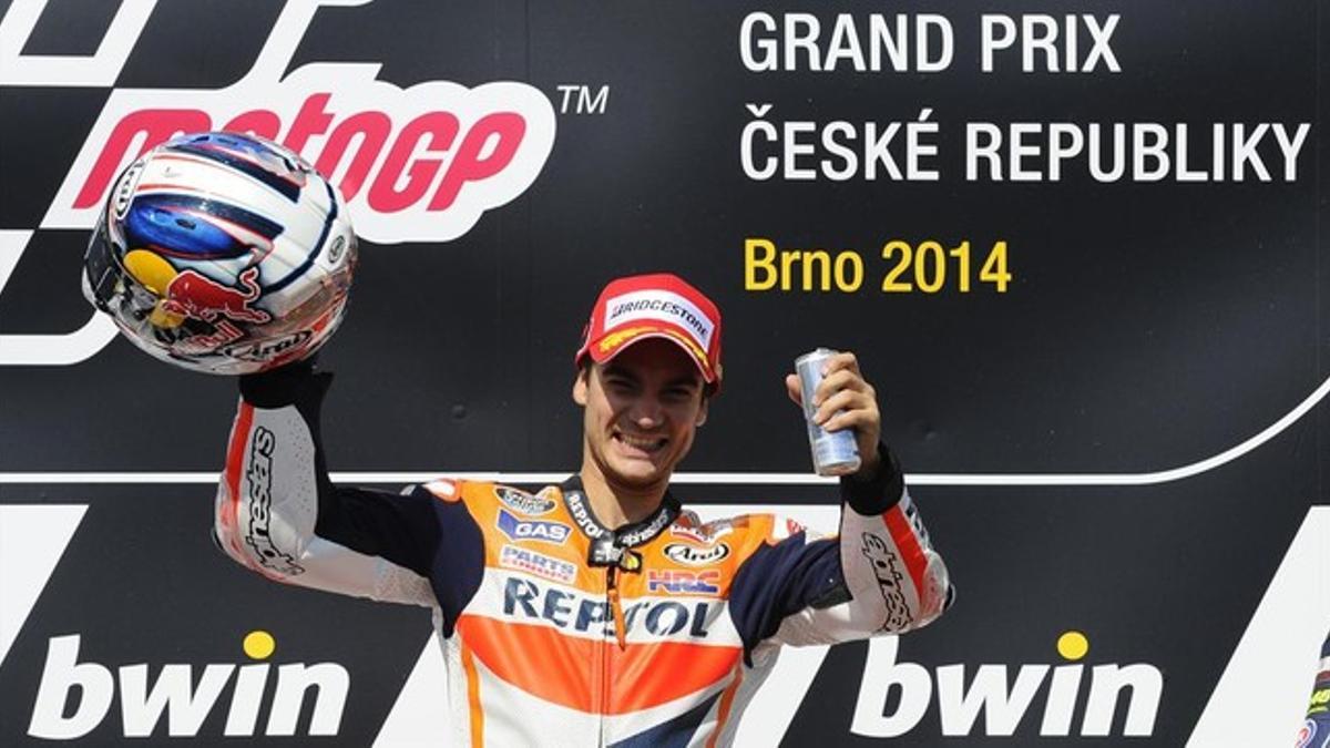 Dani Pedrosa celebra su triunfo en el GP de la República Checa