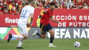 Marco Asensio durante el Barça-República Checa de la UEFA Nations League