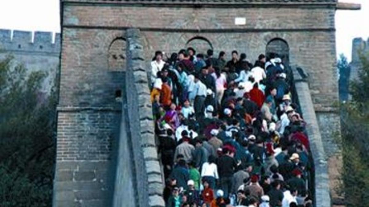 Visitantes en la Gran Muralla.