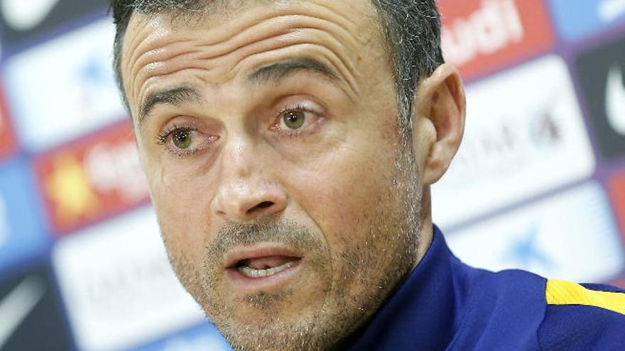 Luis Enrique, en la rueda de prensa de ayer.