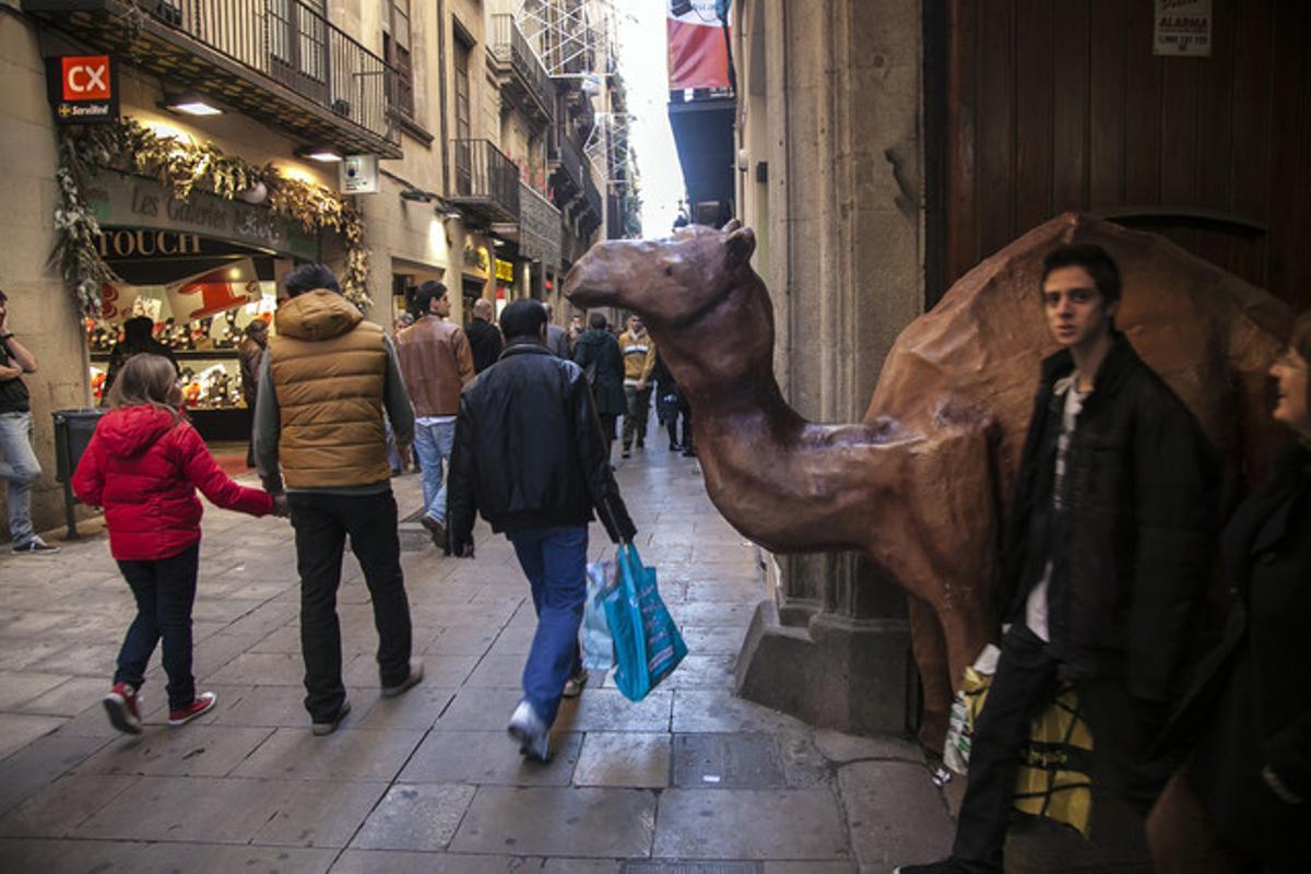 El camell situat a Portaferrissa.