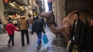 El camell situat a Portaferrissa.