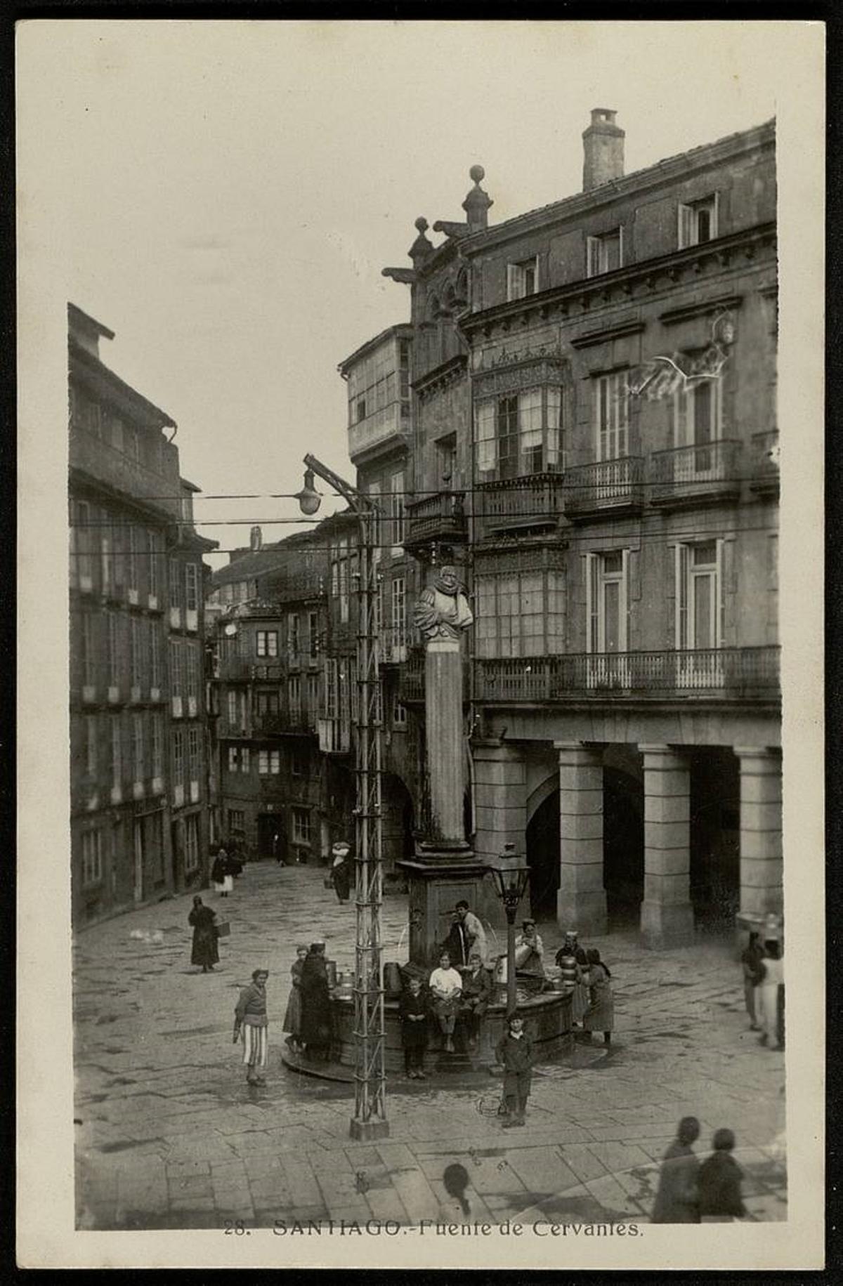 Vista de la Plaza de Cervantes, en Santiago