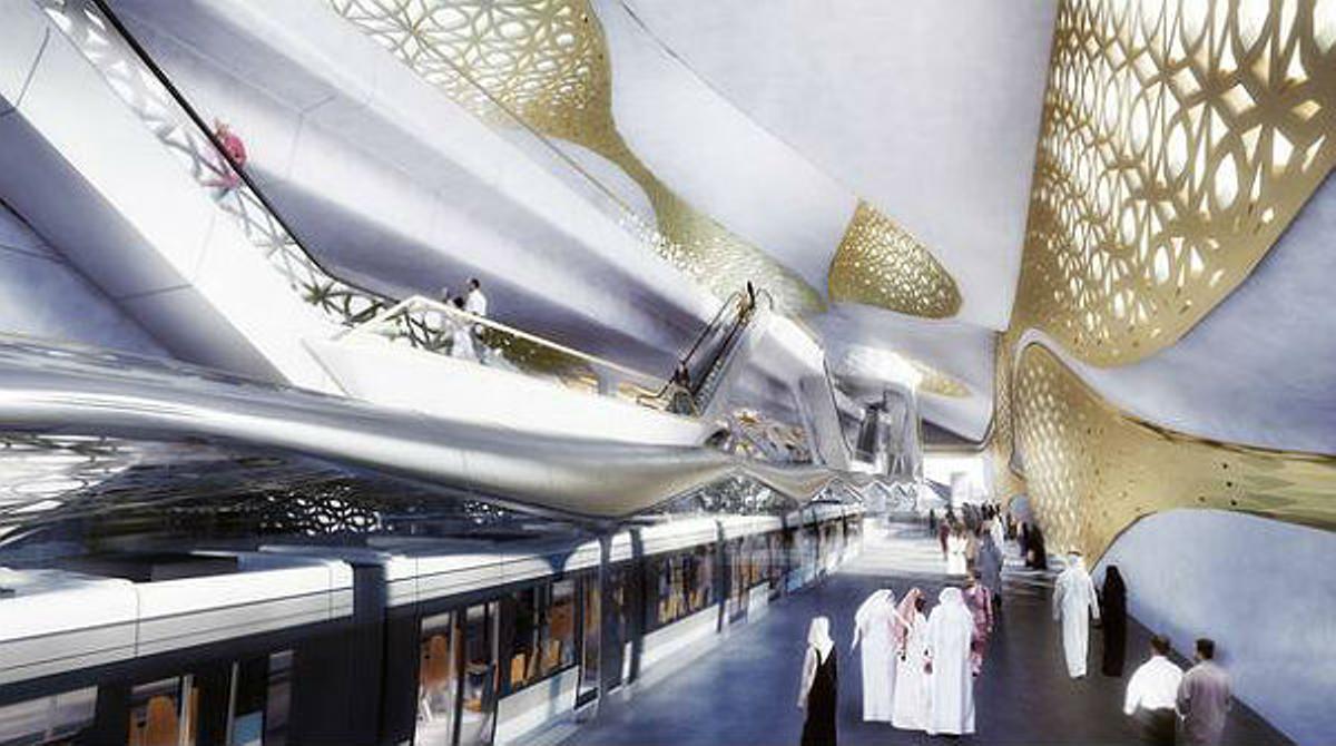 El projecte del metro de Riad, que convertirà l’estació de la capital saudita en la més luxosa del món.
