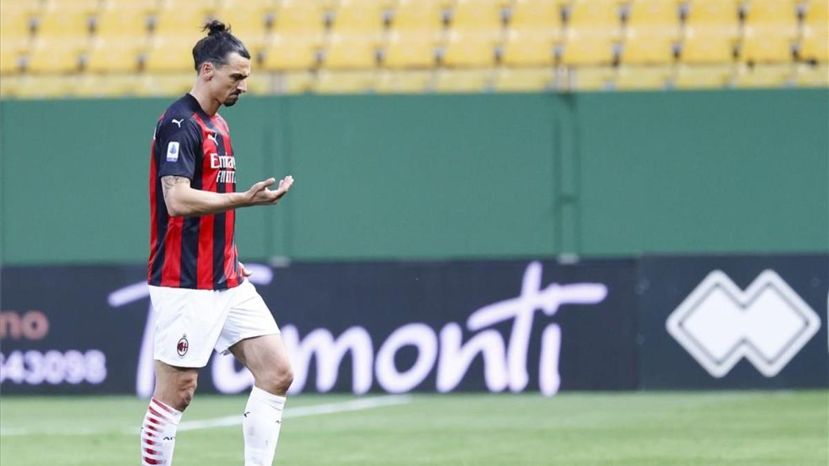 Zlatan Ibrahimovic, durante un partido con el Milan.