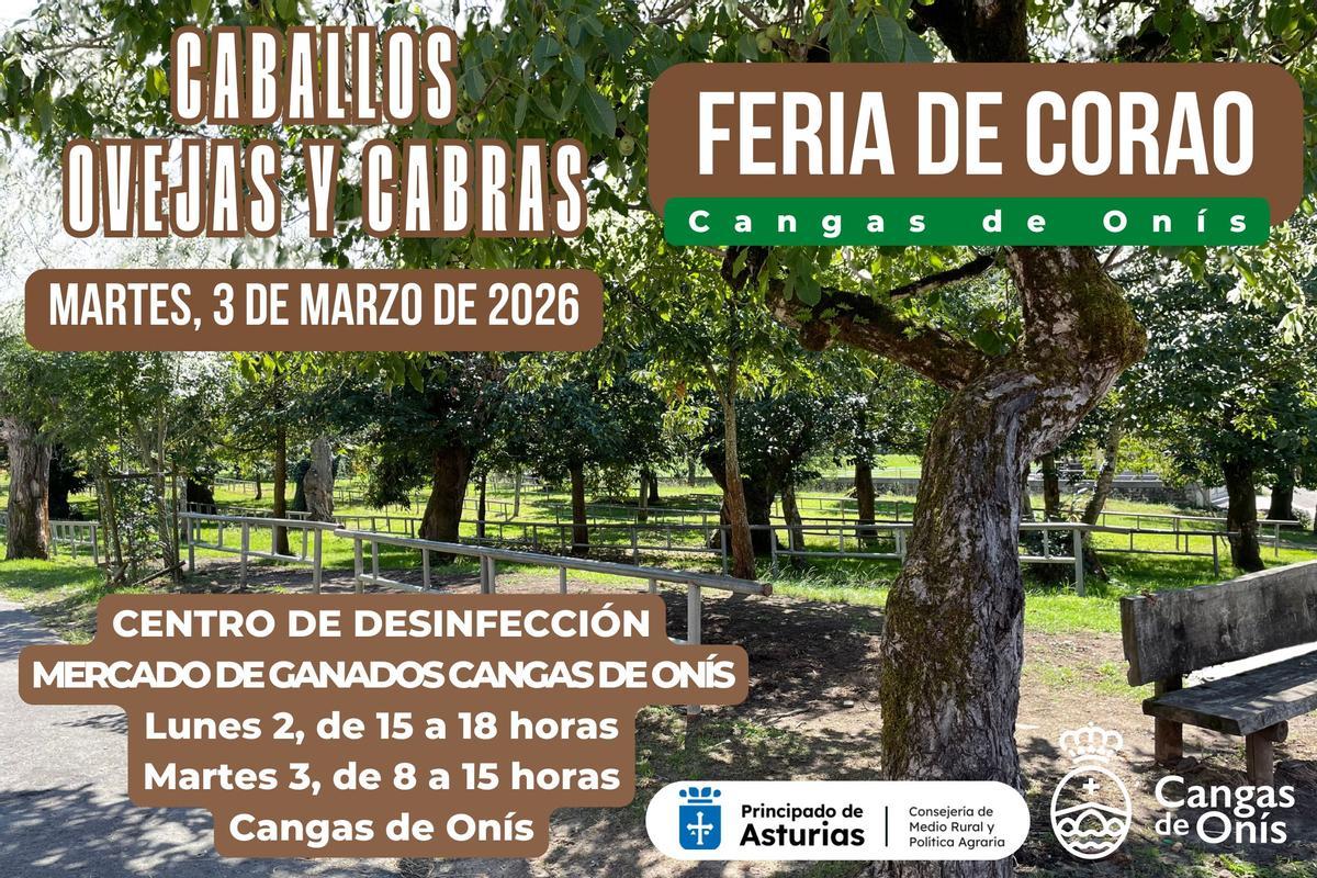 Cartel anunciador de la Feria de Corao del 3 de marzo.