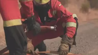 Más de cien militares trabajan en el incendio de Jarilla y se instalan en el Palacio de Congresos de Plasencia