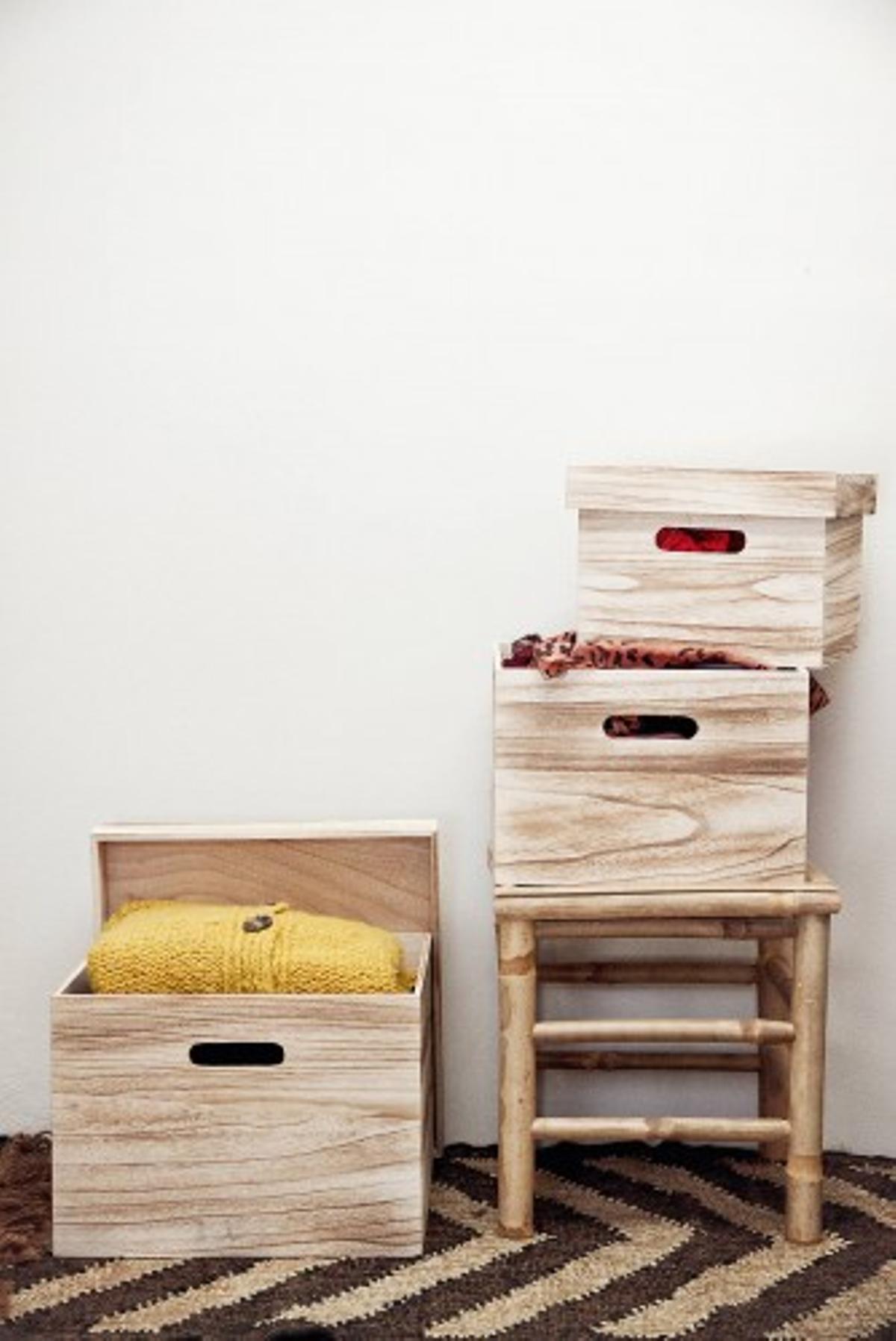 Cajas de madera para crear ambientes