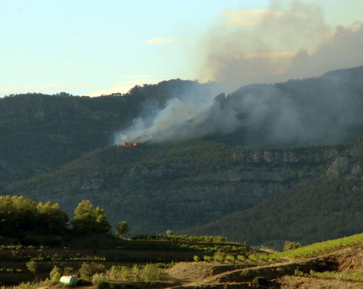 Dos incendis al Priorat confinen Porrera i amenacen el Montsant