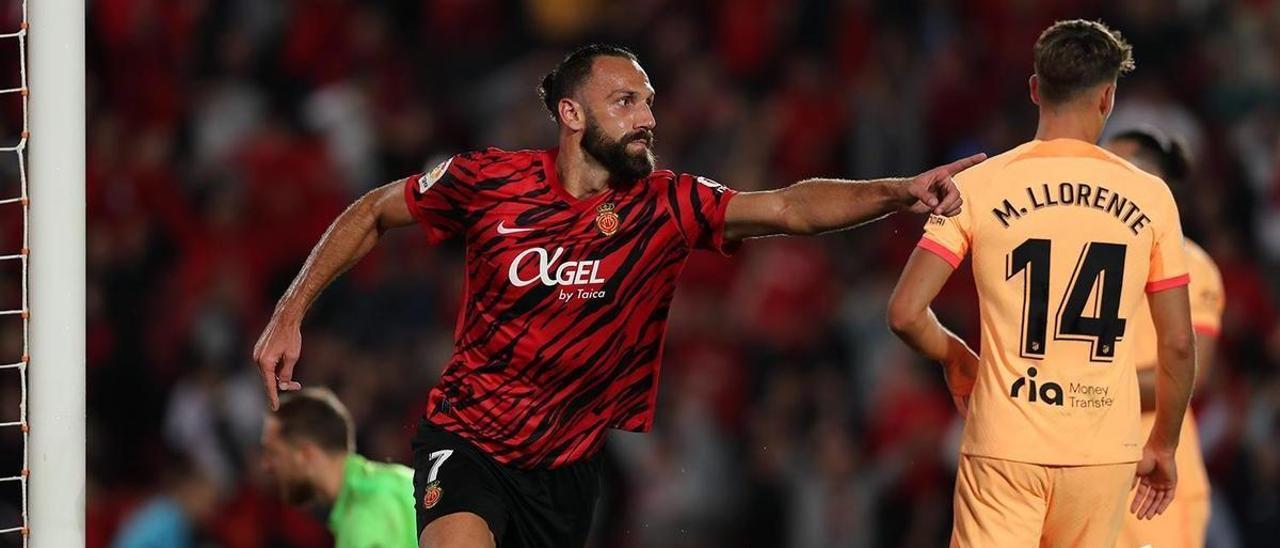 Muriqi celebra su gol ante el Atlético.