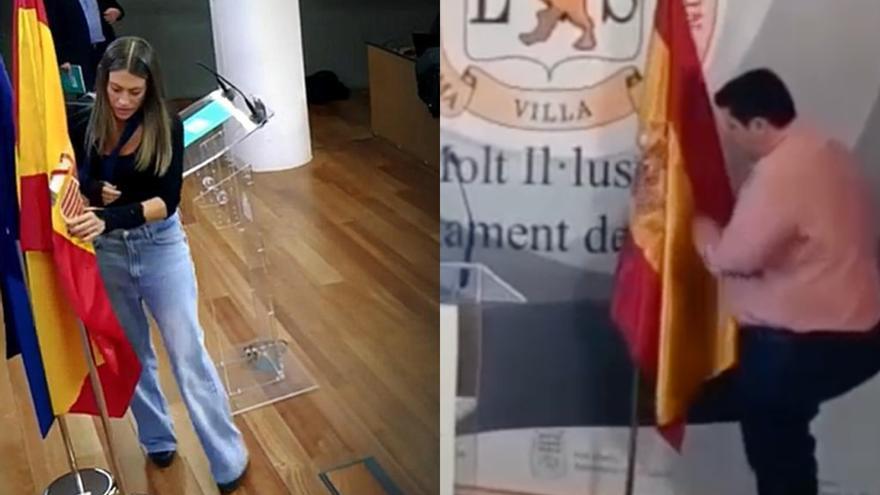 Vídeo: El alcalde de Nules tira de ironía para ridiculizar el gesto de la portavoz de Junts con la bandera de España