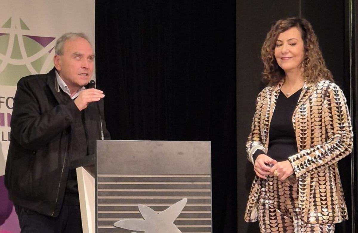 Toni Sorà, presidente de PLAVIB, y Maria de la Pau Janer, ayer. |