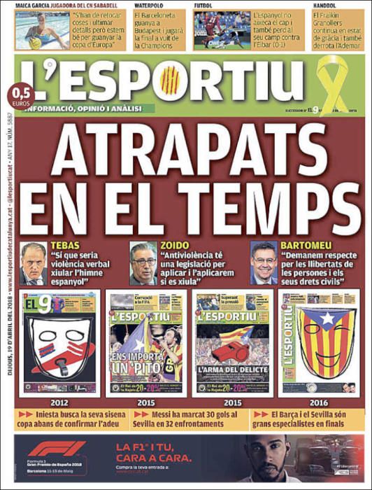 Portadas deportivas del jueves 19 de abril