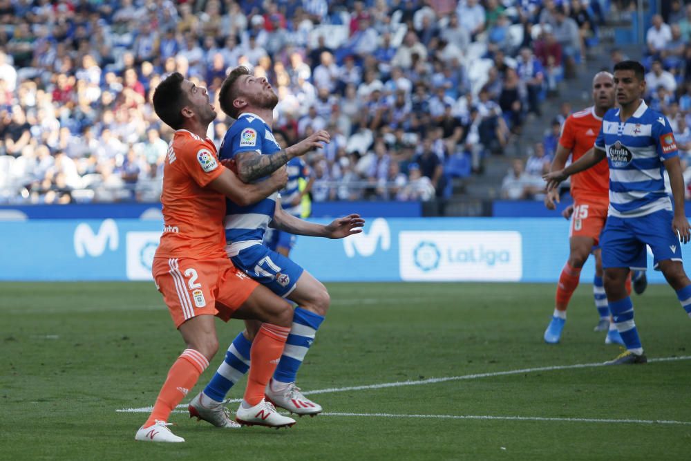 El partido entre el Deportivo de La Coruña y el Real Oviedo, en imágenes