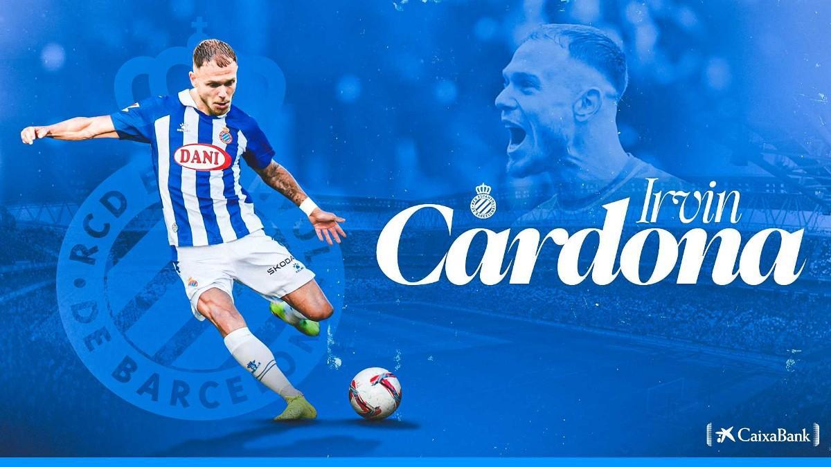 Irvin Cardona, nuevo jugador del Espanyol