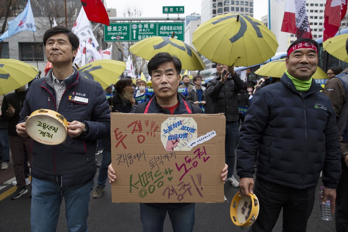 Protestas en las calles de Seúl (Corea del Sur) en la celebración del 8-M.