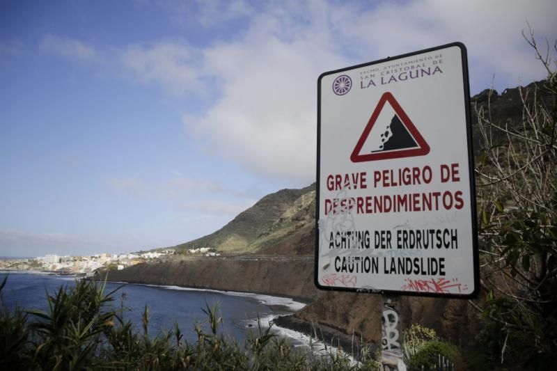 Zonas con riesgos de desprendimiento en Tenerife