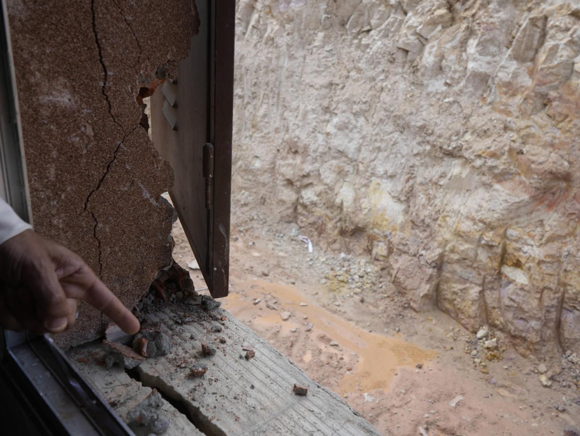 Estado de las casas tras el derrumbe del muro de Rabiche