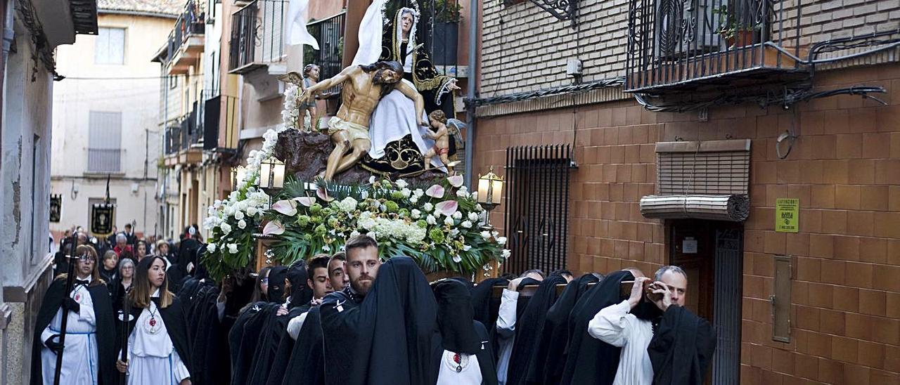 La Dolorosa en la procesión del Santo Entierro de 2018, último año en el que se ha celebrado. | PERALES IBORRA