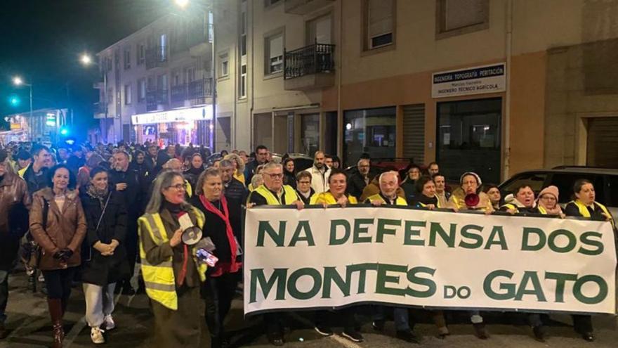 Protesta a finales de 2022 contra los parques eólicos en el Monte do Gato.