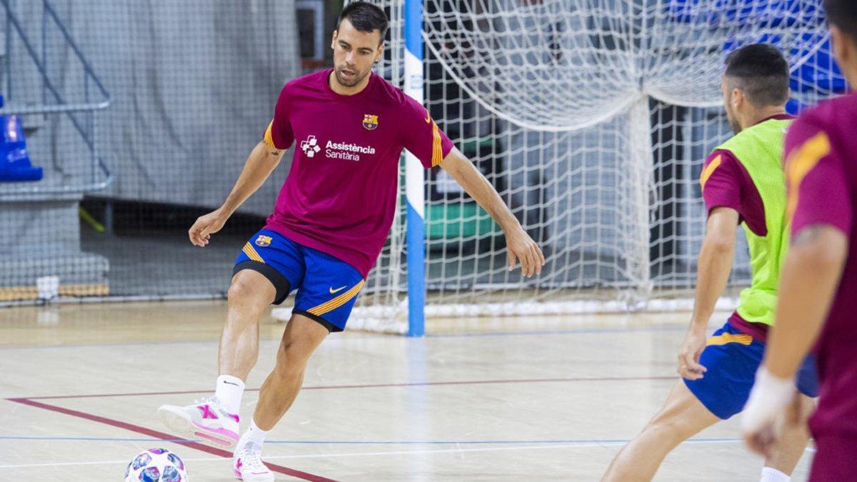 Sergio Lozano, en un partidillo de entrenamiento