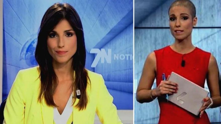 Una presentadora reaparece sin pelo, por la quimioterapia