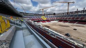 Estado de las obras del Camp Nou en una imagen difundida por el Barça este 18 de abril.