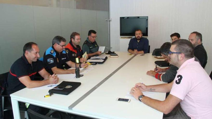 Reunión de la junta de seguridad de los festejos, ayer, en el consistorio.