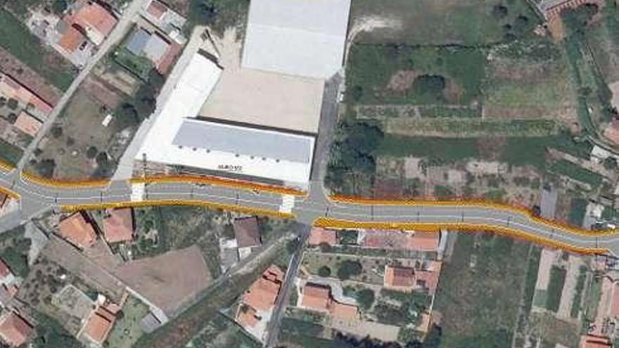 La ampliación del vial en la zona del colegio.