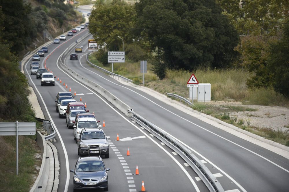 L'operació tornada deixa cues a la C-55, a Castellgalí