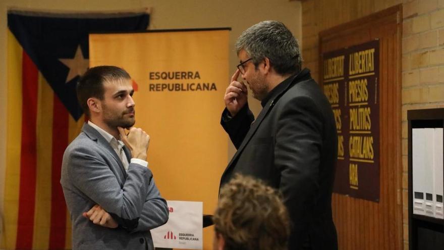 Joan Plana, amb el senador d&#039;ERC Jordi Martí.