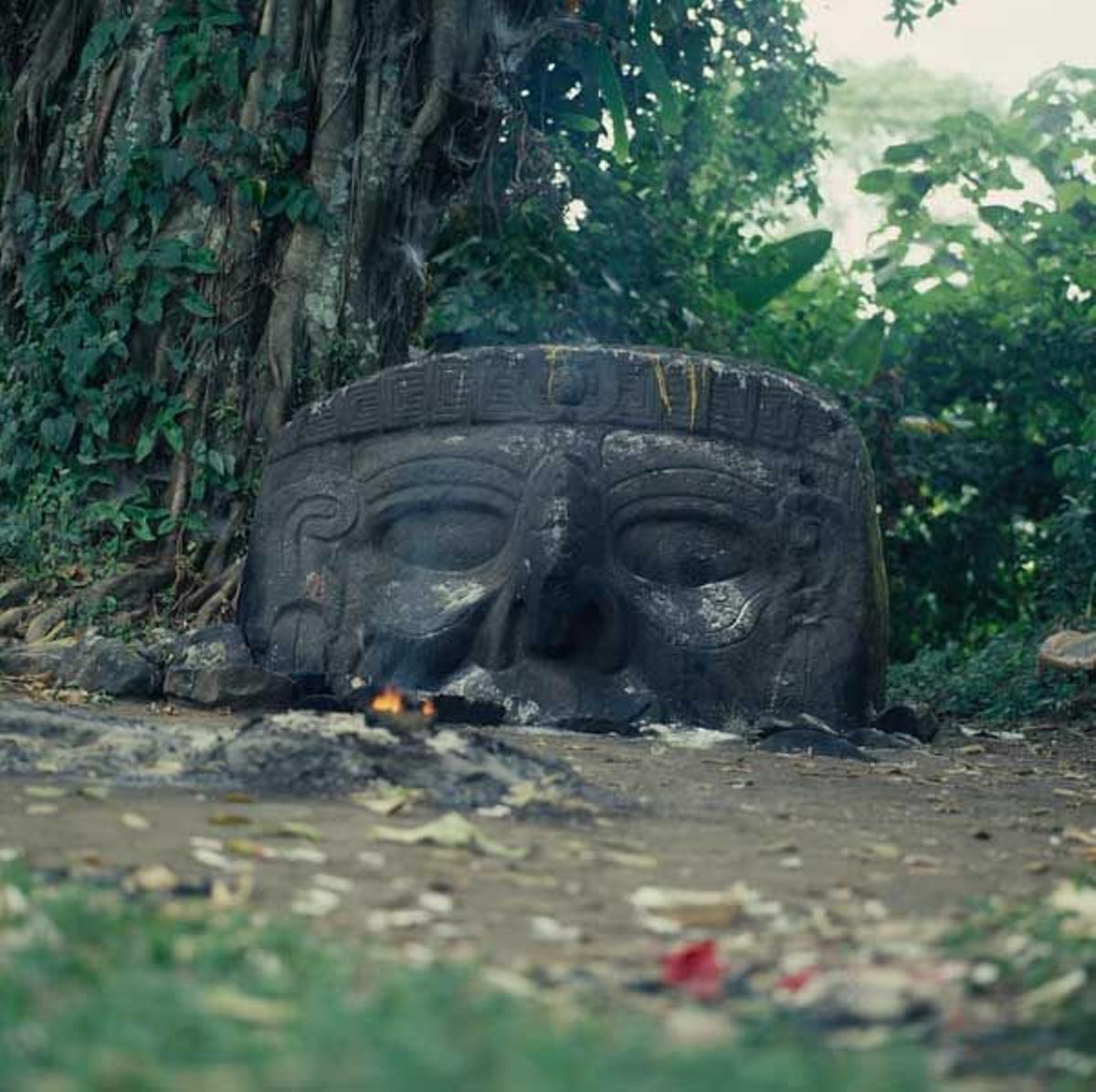Escultura hallada en Santa Lucía, en el departamento de Escuintla