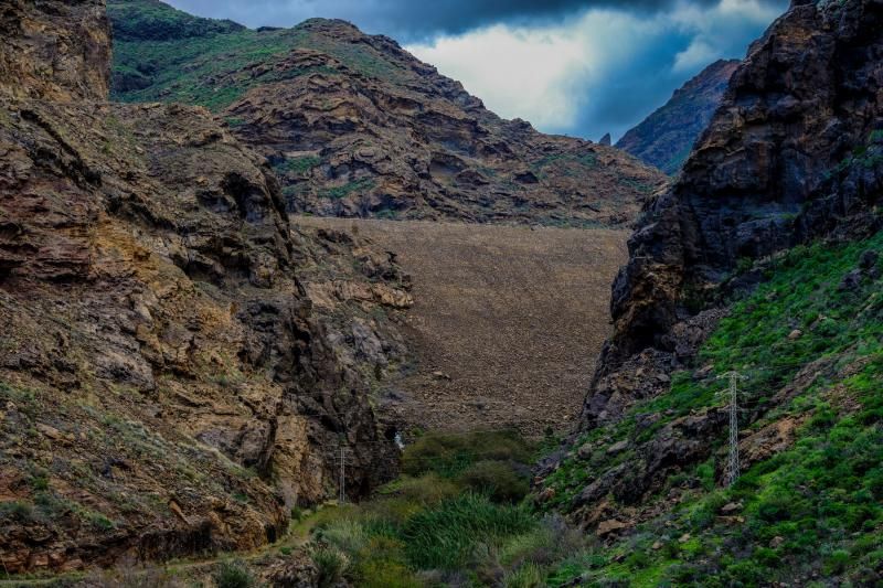 Presas de La Aldea y Artenara tras el paso de Filomena