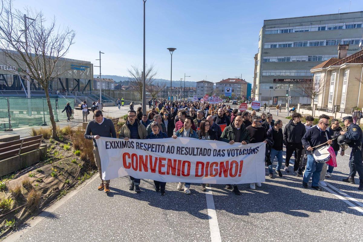 Manifestacion de la cig por el convenio del transporte de A Coruña